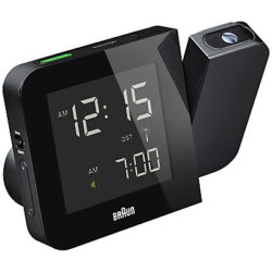 Braun Projection Radio Controlled Alarm Clock, Black